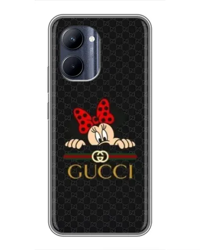 Чехол для Realme C33 с картинкой «Минни Маус Gucci — черный»