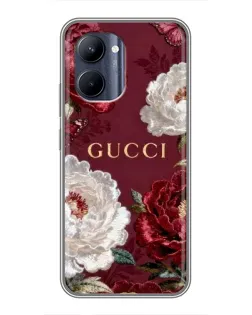 Чехол для Realme C33 с картинкой «Gucci — бордовые розы»