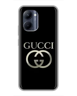 Чехол для Realme C33 с картинкой «Gucci — золото на черном»