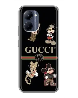 Чехол для Realme C33 с картинкой «Gucci — герои Disney и монограмма»