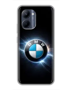 Чехол для Realme C33 с картинкой «BMW — неоновое сияние»