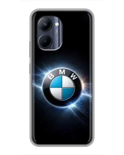 Чехол для Realme C33 с картинкой «BMW — неоновое сияние»