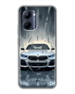 Чехол для Realme C33 с картинкой «BMW в свете фар»