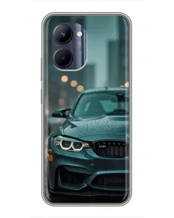 Чехол для Realme C33 с картинкой «BMW в огнях города»