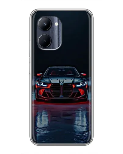 Чехол для Realme C33 с картинкой «BMW на мокрой дороге»