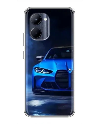 Чехол для Realme C33 с картинкой «Голубая BMW M4»