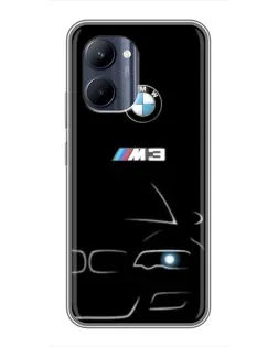 Чехол для Realme C33 с картинкой «Минималистичный принт BMW M3»