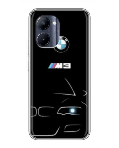Чехол для Realme C33 с картинкой «Минималистичный принт BMW M3»