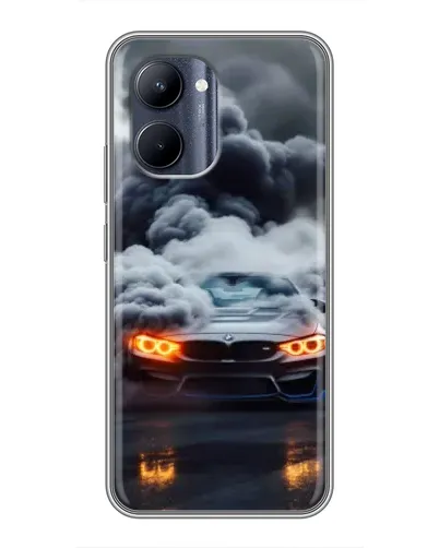 Чехол для Realme C33 с картинкой «BMW в дыму»