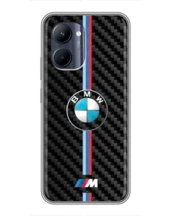 Чехол для Realme C33 с картинкой «Эмблема BMW и карбон»