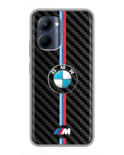 Чехол для Realme C33 с картинкой «Эмблема BMW и карбон»