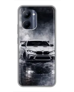Чехол для Realme C33 с картинкой «BMW сквозь туман»