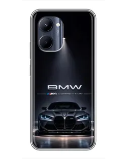 Чехол для Realme C33 с картинкой «BMW сквозь ночной город»