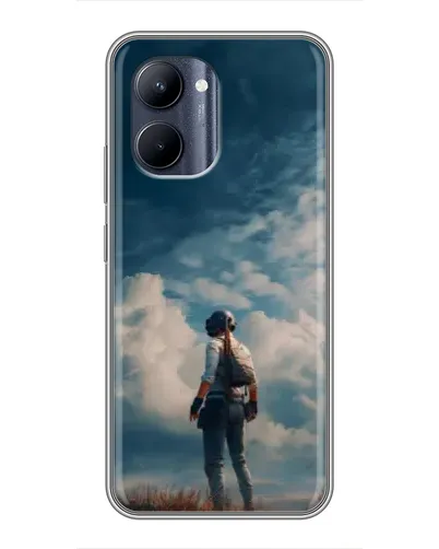 Чохол для Realme C33 з картинкою «Герой PUBG на скелі»