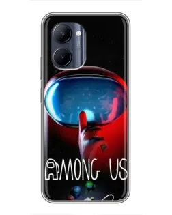 Чохол для Realme C33 з картинкою «Червоний імпостер — макро»