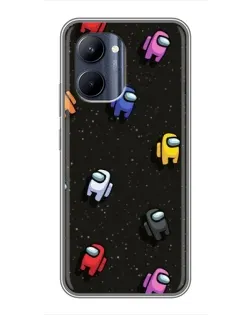 Чохол для Realme C33 з картинкою «Космічний патерн Among Us»