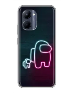 Чехол для Realme C33 с картинкой «Among Us неон-арт»
