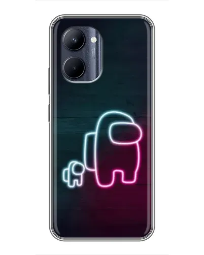 Чехол для Realme C33 с картинкой «Among Us неон-арт»
