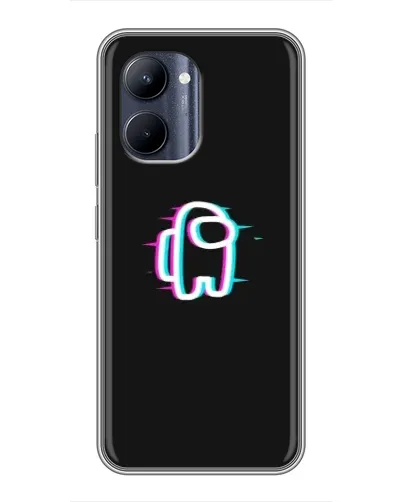 Чехол для Realme C33 с картинкой «Among Us неон»