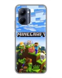 Чохол для Realme C33 з картинкою «Minecraft класичний світ»