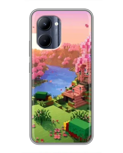 Чохол для Realme C33 з картинкою «Рожеве дерево Minecraft»