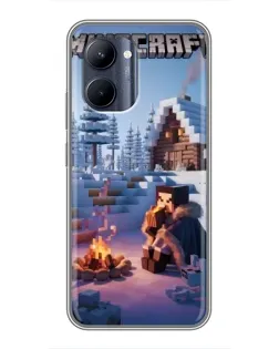 Чохол для Realme C33 з картинкою «Зимовий Minecraft»