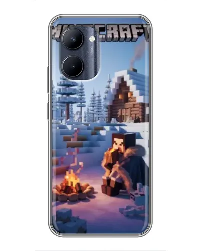 Чохол для Realme C33 з картинкою «Зимовий Minecraft»