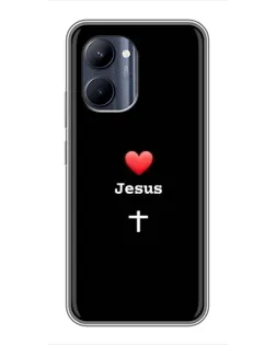 Чехол для Realme C33 с картинкой «Сердце - Jesus»