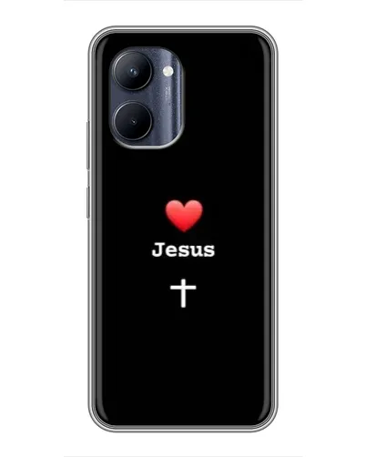 Чехол для Realme C33 с картинкой «Сердце - Jesus»