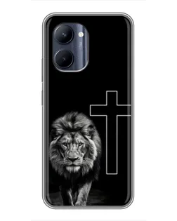 Чехол для Realme C33 с картинкой «Лев и Крест»