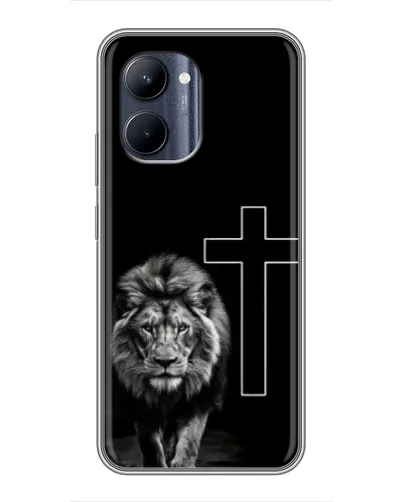 Чехол для Realme C33 с картинкой «Лев и Крест»