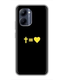 Чехол для Realme C33 с картинкой «Сердце и Крест»
