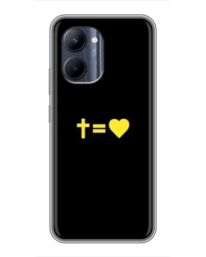 Чехол для Realme C33 с картинкой «Сердце и Крест»