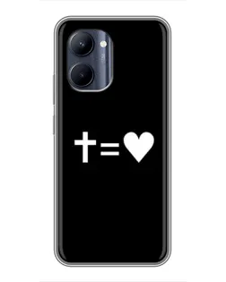 Чехол для Realme C33 с картинкой «Крест и Сердце»