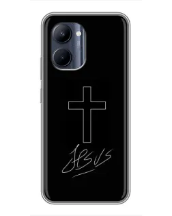 Чехол для Realme C33 с картинкой «Графический крест Jesus»