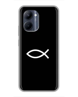 Чехол для Realme C33 с картинкой «Символ рыбы Jesus»