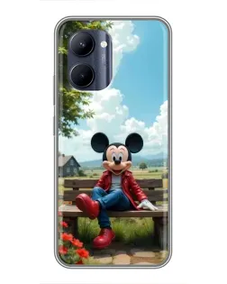 Чехол для Realme C33 с картинкой «Микки на скамейке»