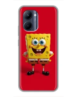 Чехол для Realme C33 с картинкой «Спанч Боб на красном»