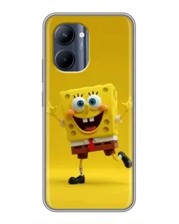 Чехол для Realme C33 с картинкой «Позитивный Губка Боб»