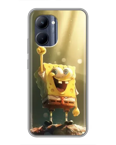 Чехол для Realme C33 с картинкой «Сияющий Спанч Боб»