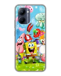Чехол для Realme C33 с картинкой «Губка Боб и друзья»