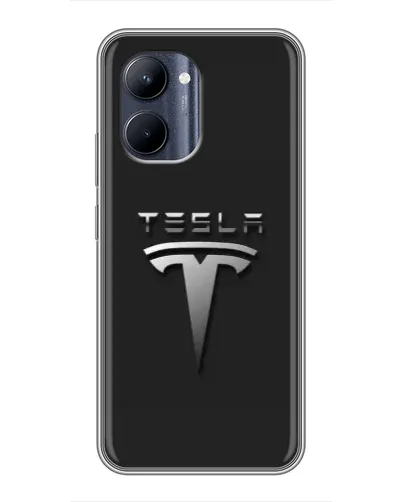 Чехол для Realme C33 с картинкой «Стальной логотип Tesla» Чехол для Realme C33 с картинкой «Стальной логотип Tesla»