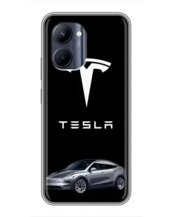 Чехол для Realme C33 с картинкой «Tesla Model Y»