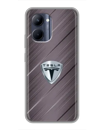 Чехол для Realme C33 с картинкой «Металлическая текстура Tesla» Чехол для Realme C33 с картинкой «Металлическая текстура Tesla»