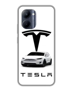 Чехол для Realme C33 с картинкой «Tesla White Style»