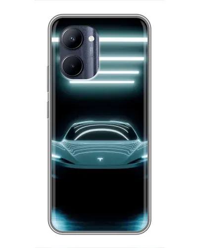 Чехол для Realme C33 с картинкой «Tesla в неоне» Чехол для Realme C33 с картинкой «Tesla в неоне»