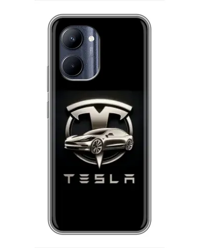 Чехол для Realme C33 с картинкой «Tesla — серебристое авто» Чехол для Realme C33 с картинкой «Tesla — серебристое авто»