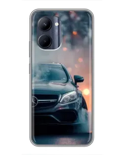 Чехол для Realme C33 с картинкой «Mercedes — ночной город»