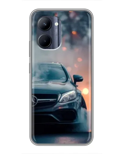 Чехол для Realme C33 с картинкой «Mercedes — ночной город»