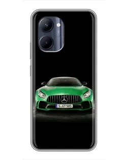 Чехол для Realme C33 с картинкой «Mercedes — неоновый лого»